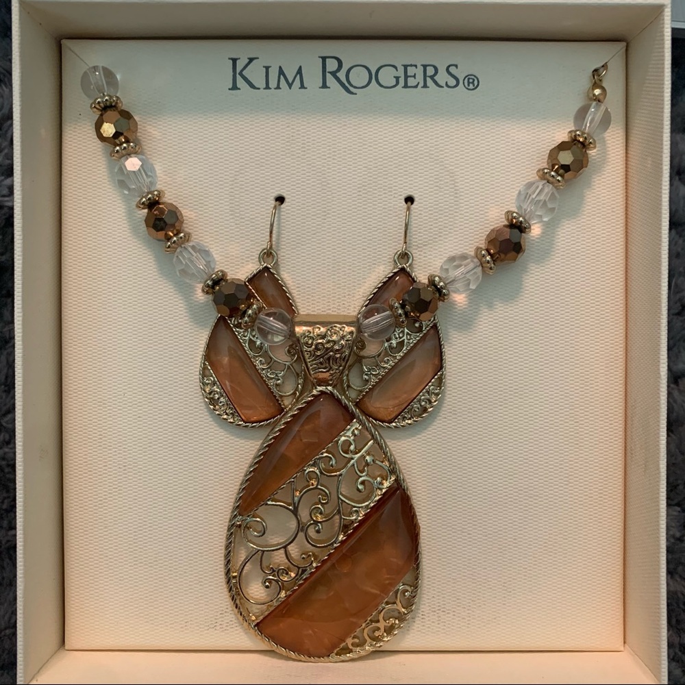 Kim Rogers Peach Jewelry set